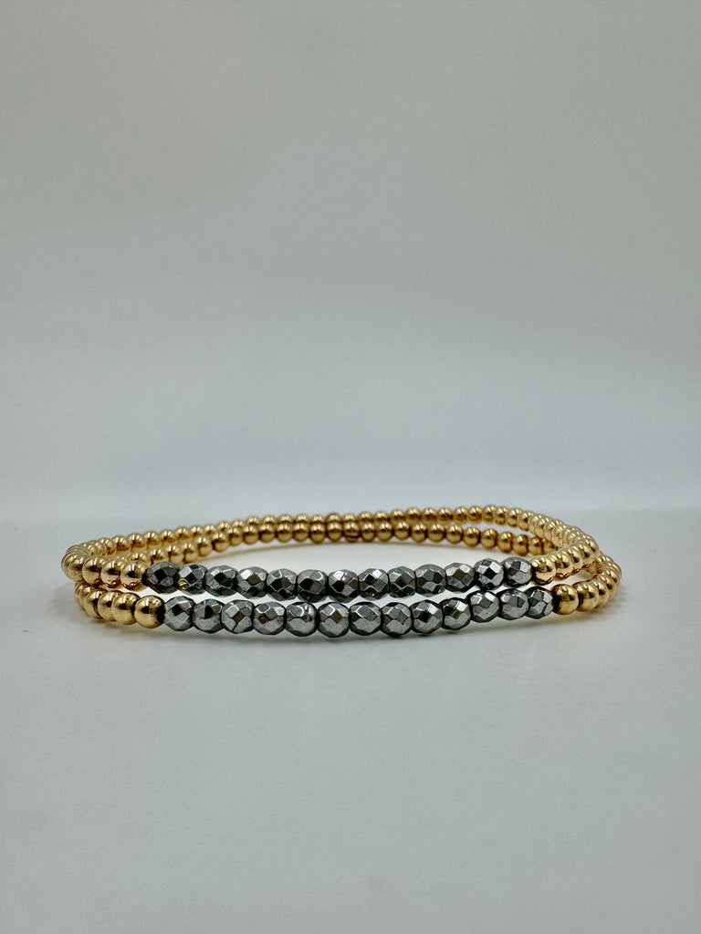 Hematite Bar Bead Bracelet