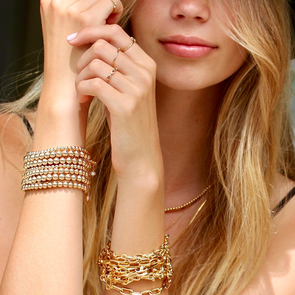 14K Gold Beaded Bracelet Stack – Just Bead It By Rachel, LLC